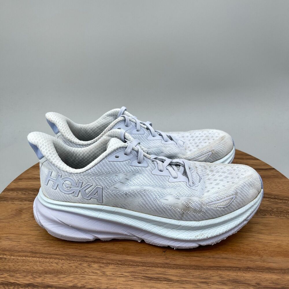 Hoka One One Clifton 9 Shoes Womens Size 9.5 B Blue Running Comfort Walking Gym
